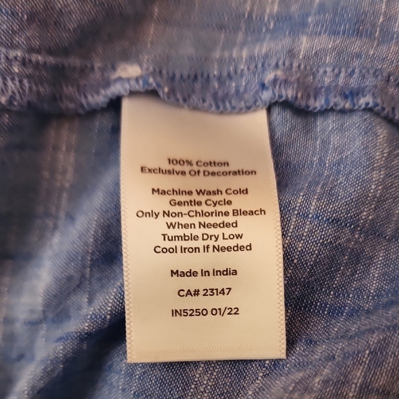 Talbots Blue Boho Blouse with Tassels - Picture 4 of 4